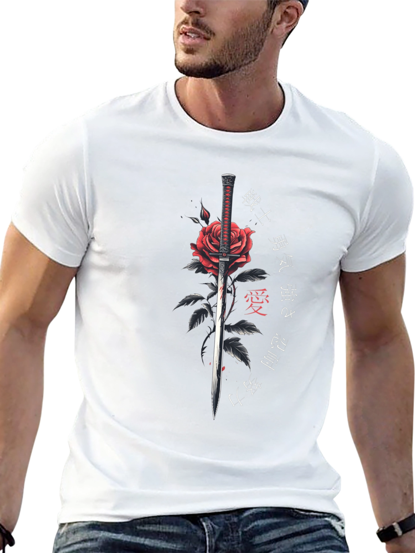 Rose & Sword Mens Graphic T-Shirt