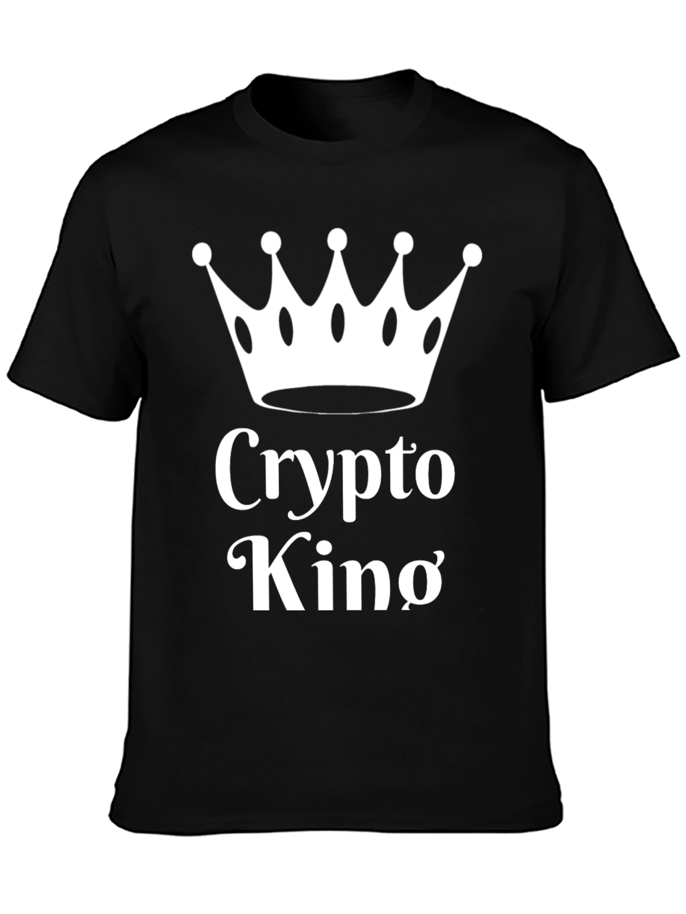 Crypto King T-Shirt - Black Cotton Tee with Crown