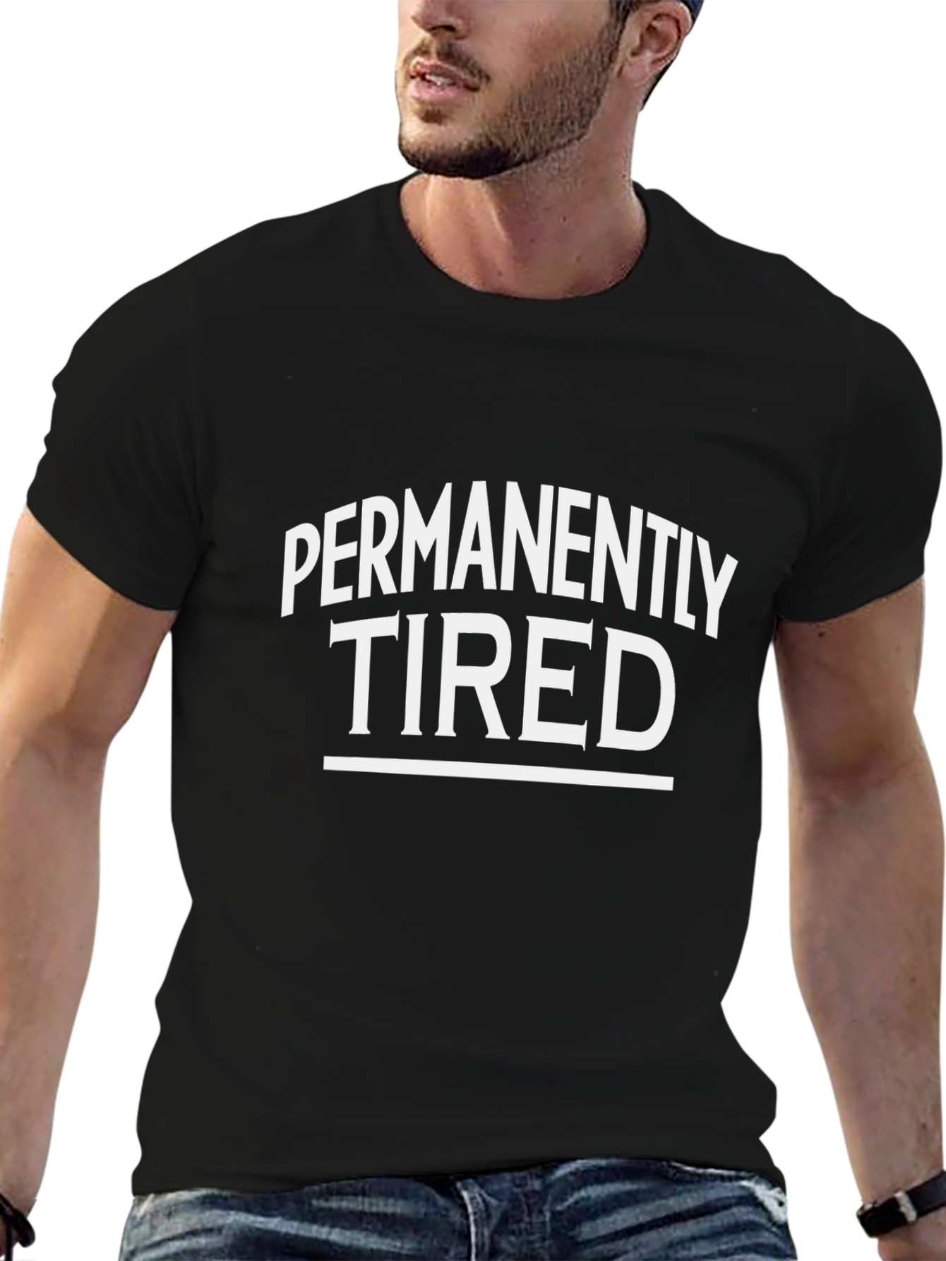 Permanently Tired Graphic Tee - Black Unisex T-Shirt