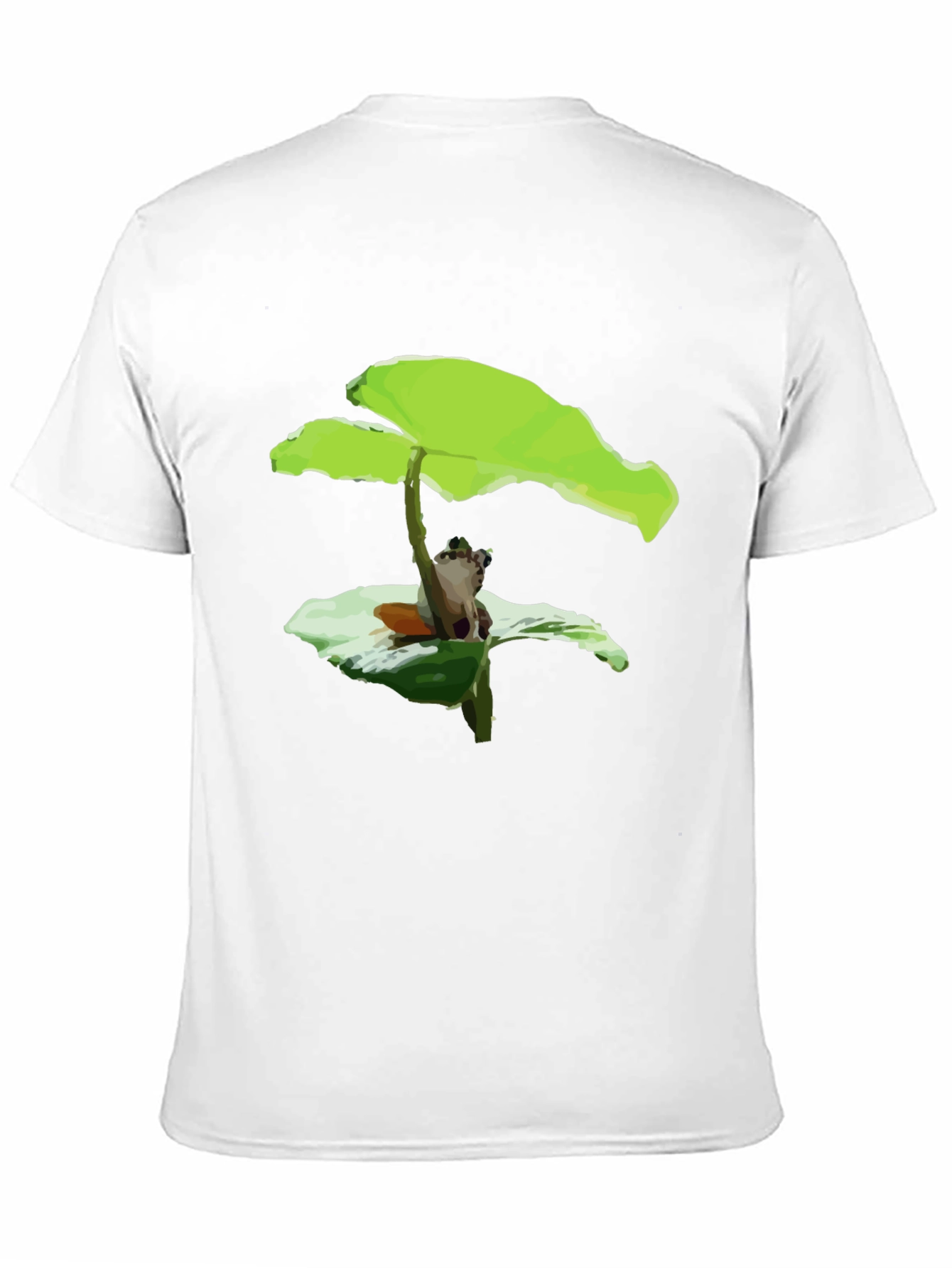 Frog Under Leaf Graphic Tee - Black Cotton Shirt