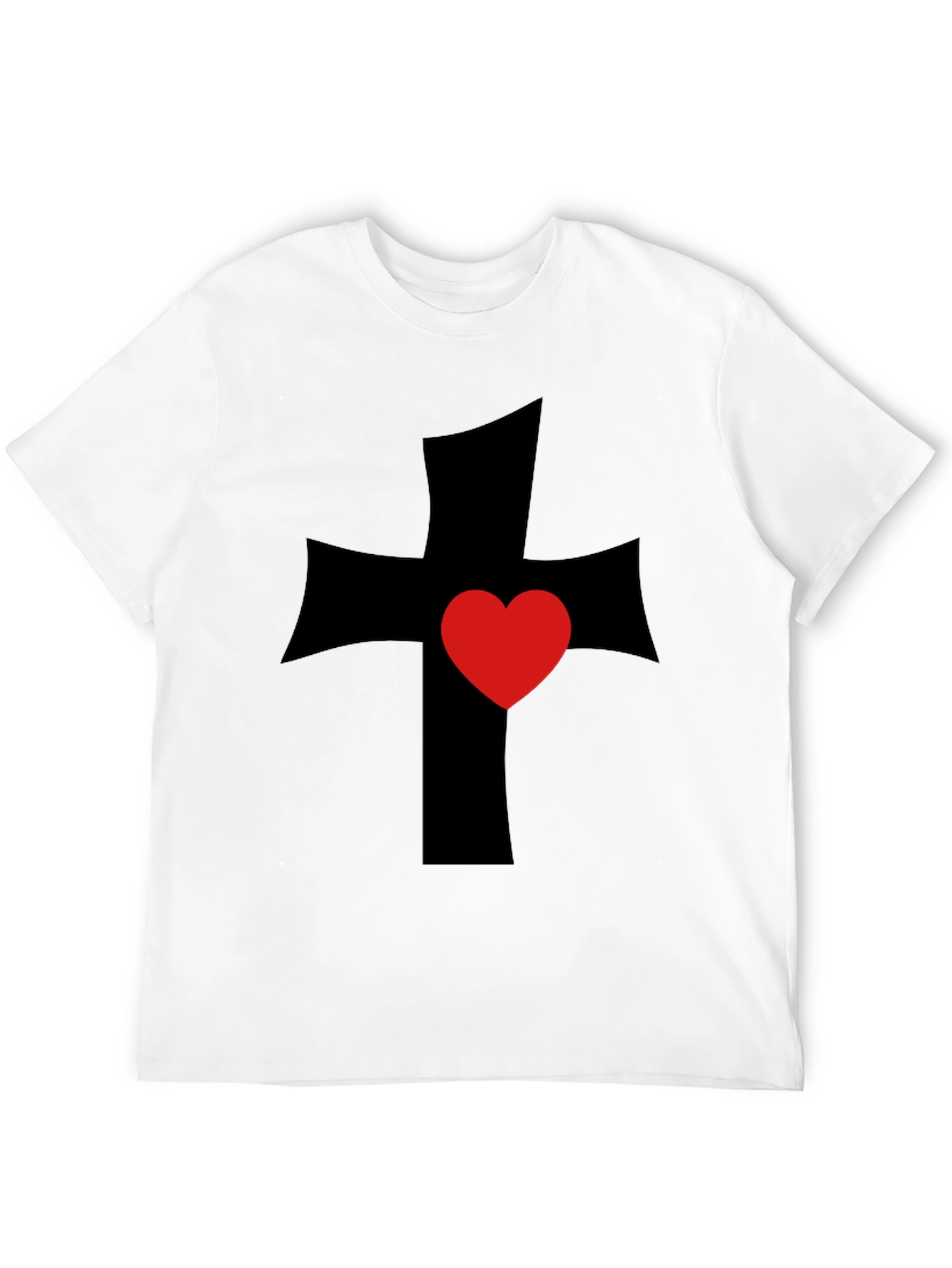 Cross Heart Graphic Tee - Black