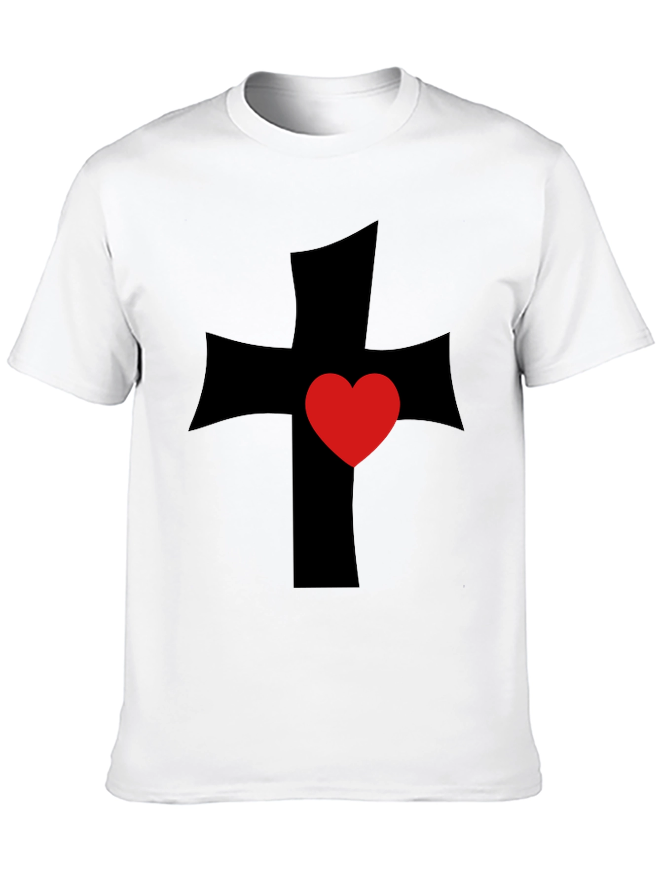 Cross Heart Graphic Tee - Black
