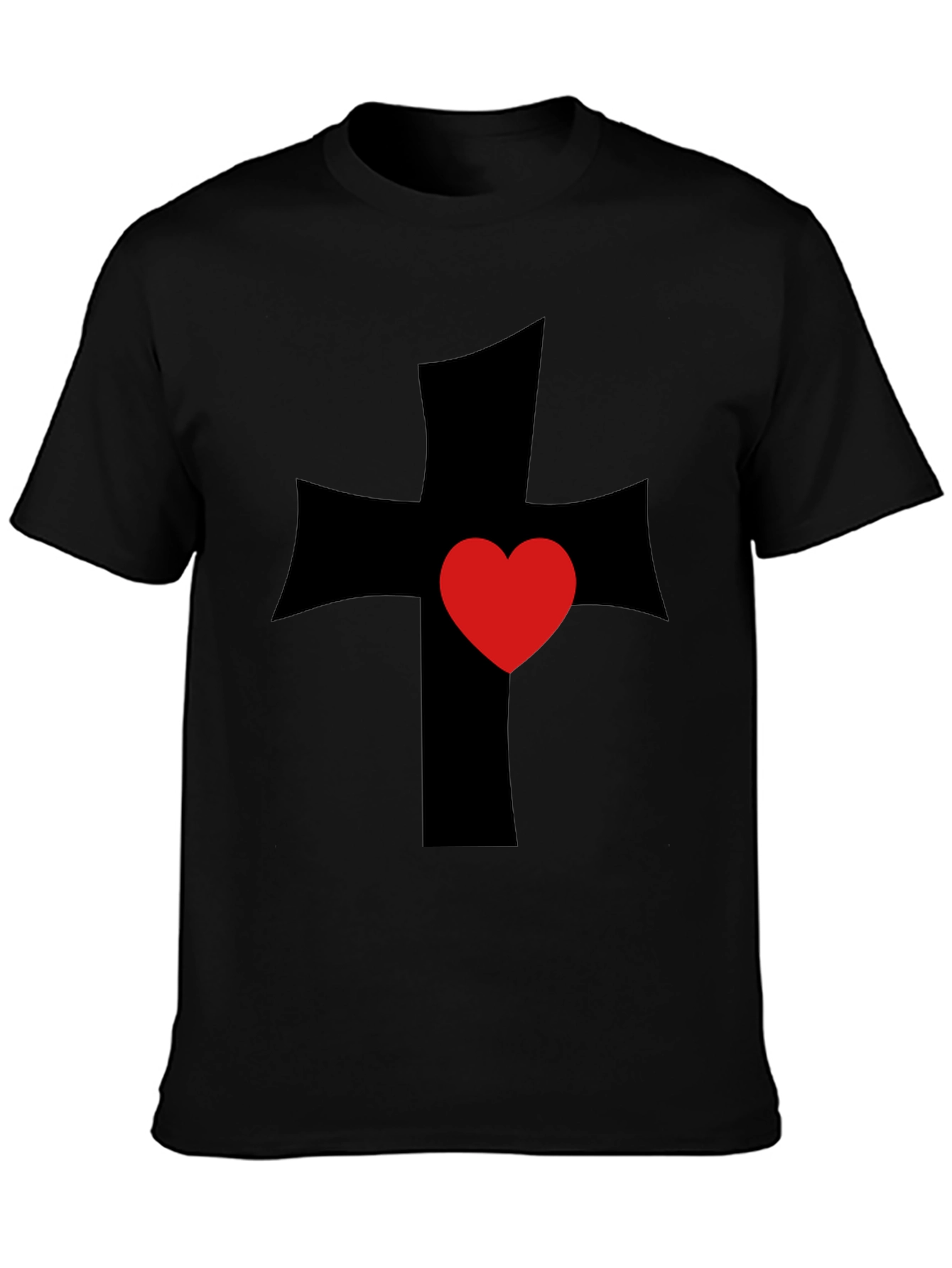 Cross Heart Graphic Tee - Black