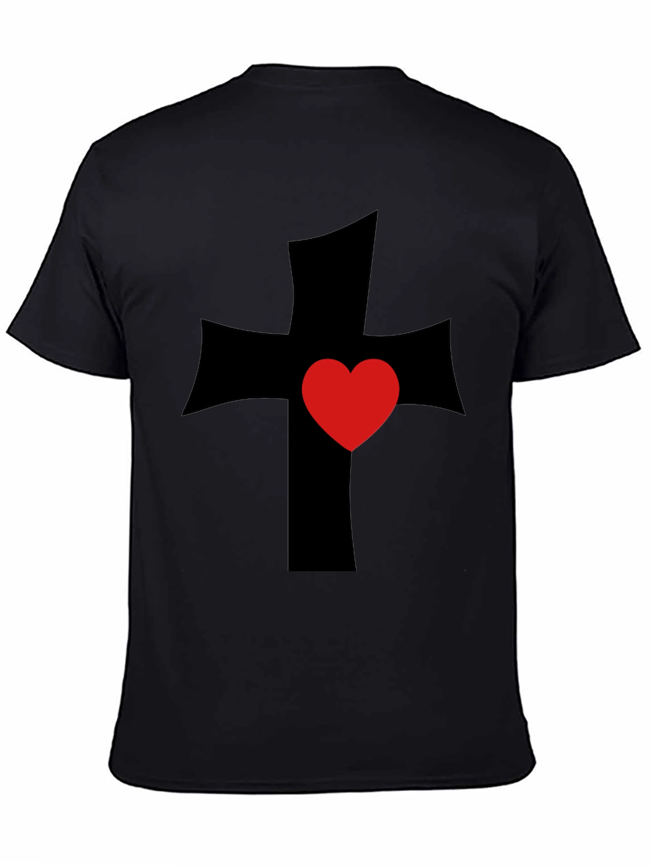 Cross Heart Graphic Tee - Black