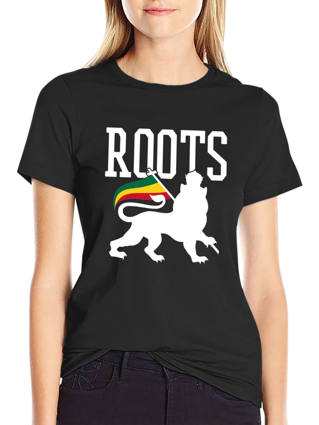 Roots Lion T-Shirt - Black Reggae Tee