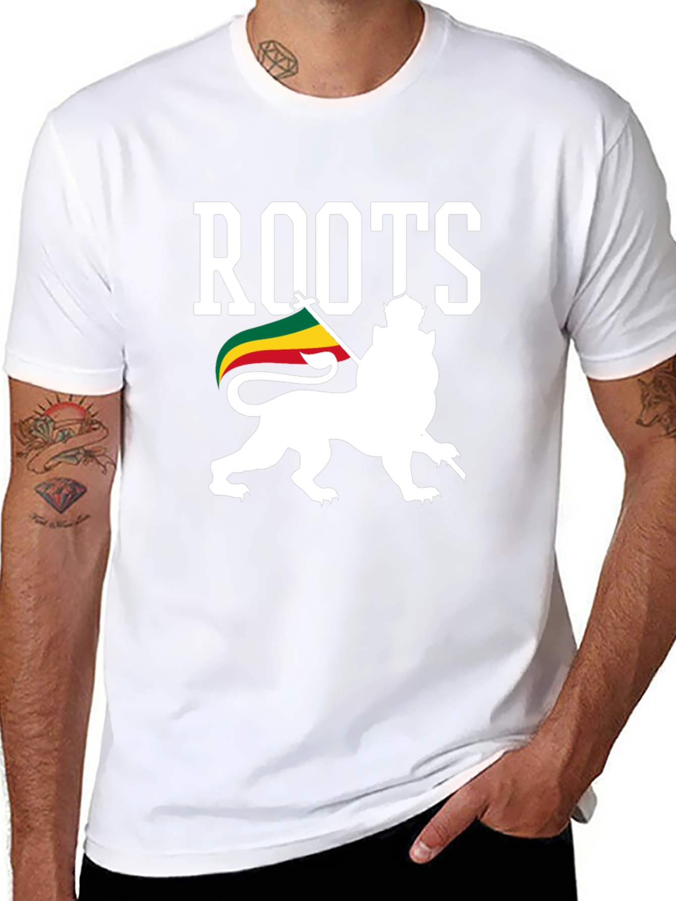 Roots Lion T-Shirt - Black Reggae Tee