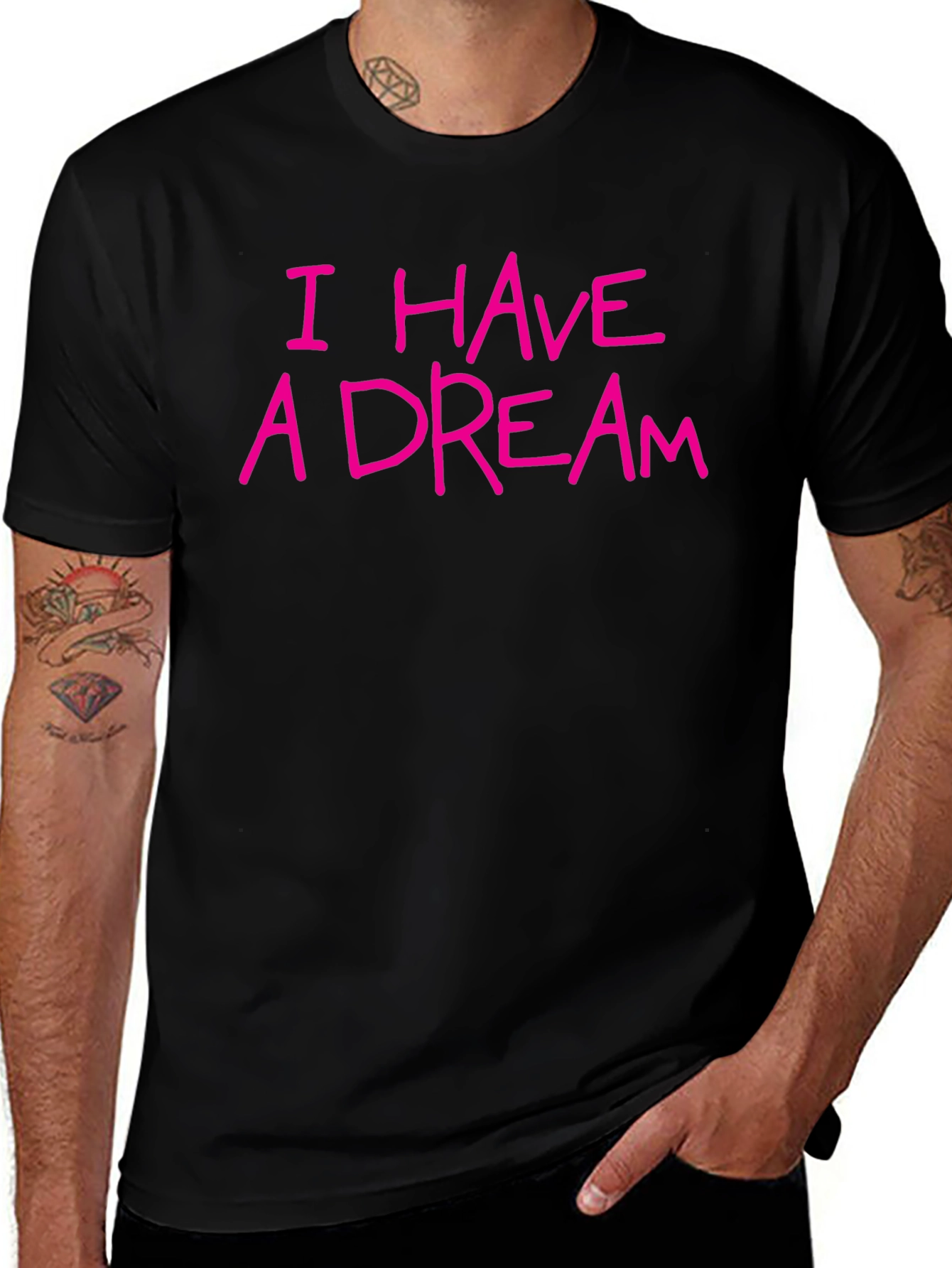 I Have A Dream T-Shirt Black Cotton Tee