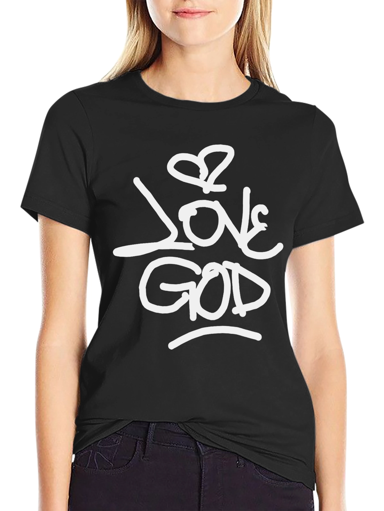Love God Graphic Print T-Shirt