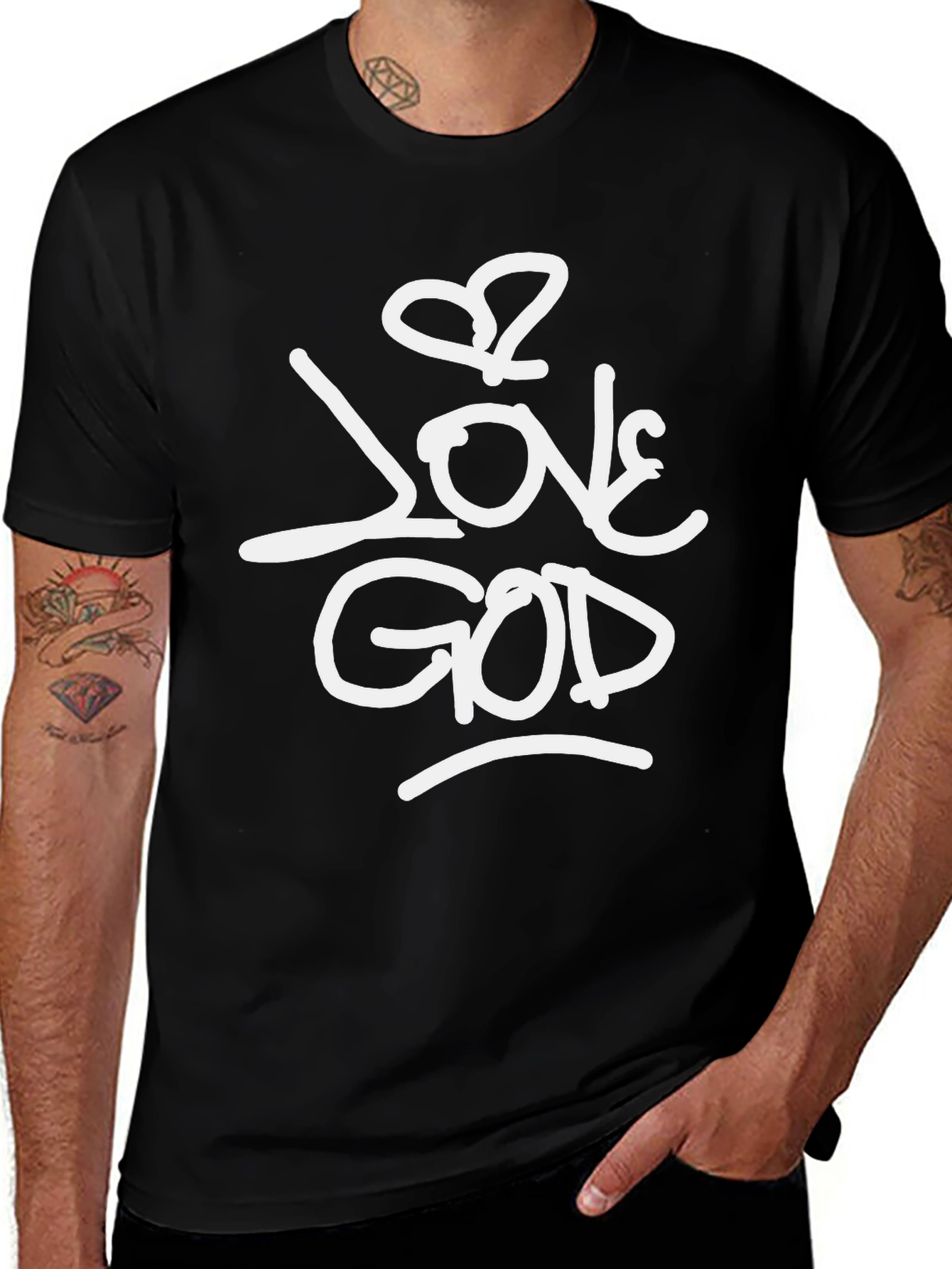 Love God Graphic Print T-Shirt