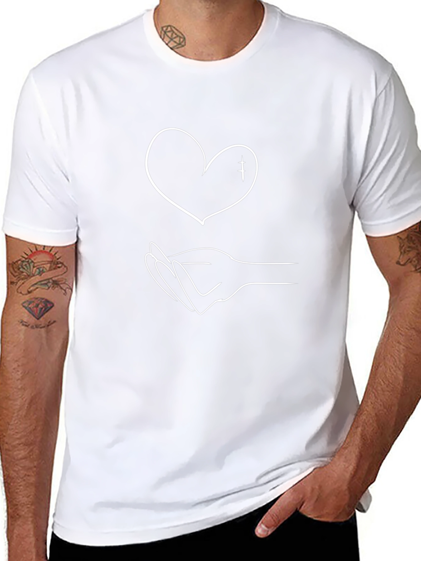 Heart in Hand Graphic Tee - Black