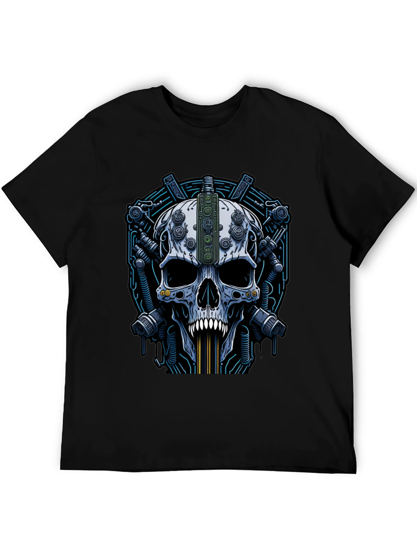 Steampunk Skull Graphic Tee - Black