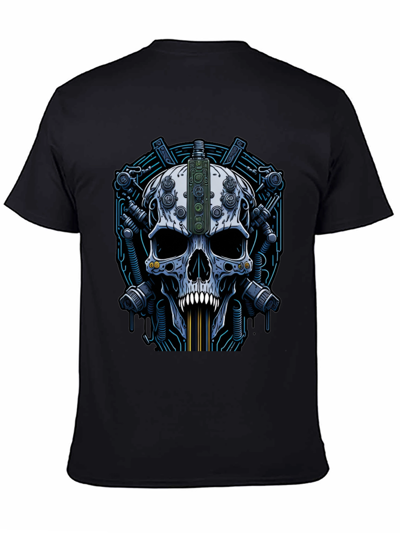 Steampunk Skull Graphic Tee - Black