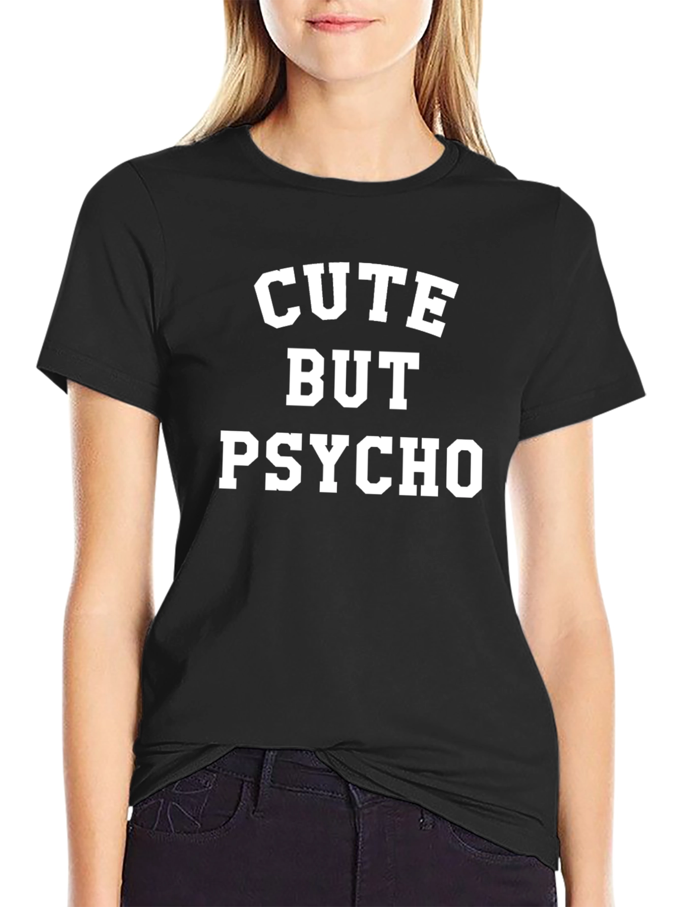 Cute But Psycho Graphic Tee - Black Unisex T-Shirt