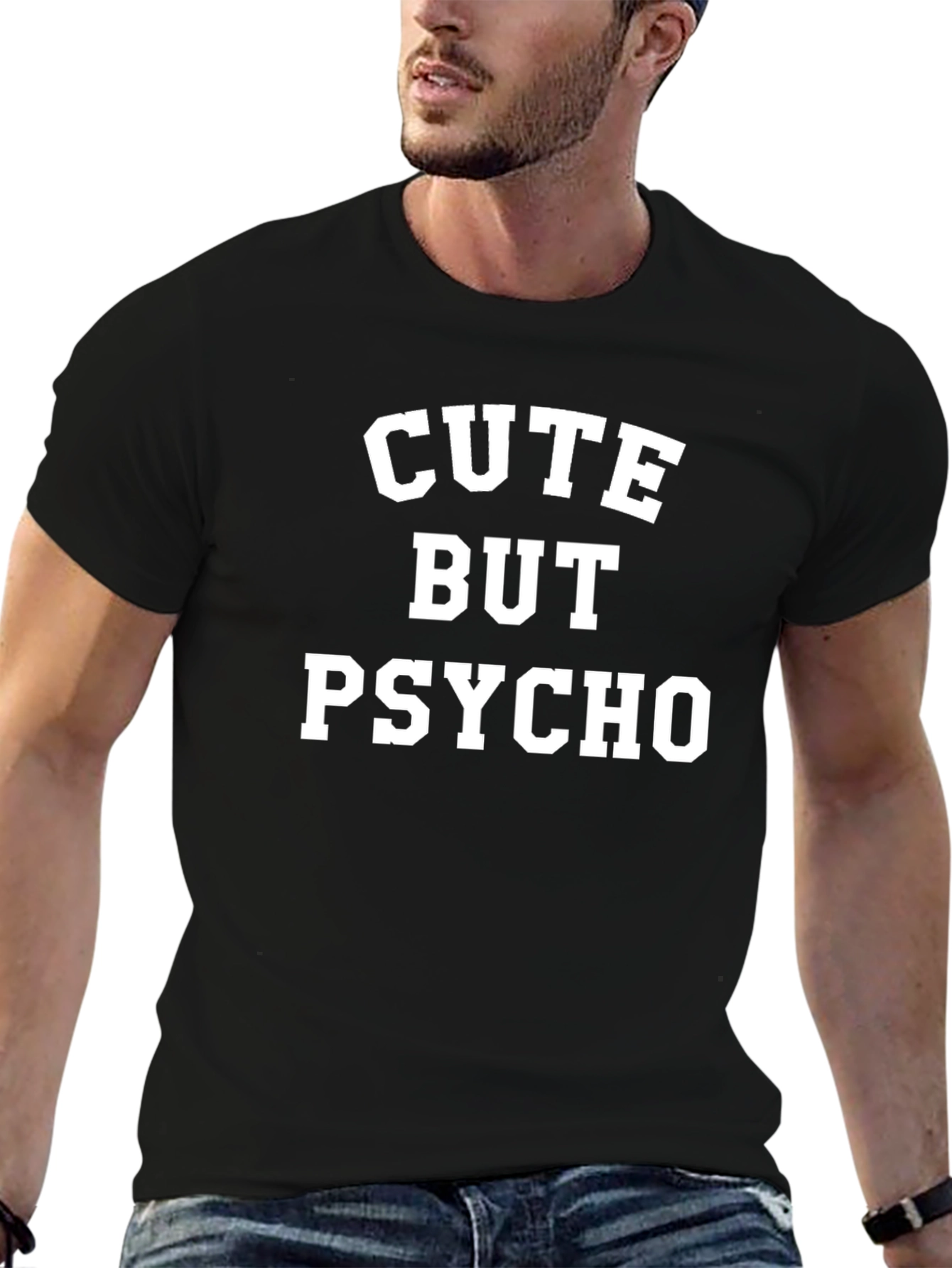 Cute But Psycho Graphic Tee - Black Unisex T-Shirt