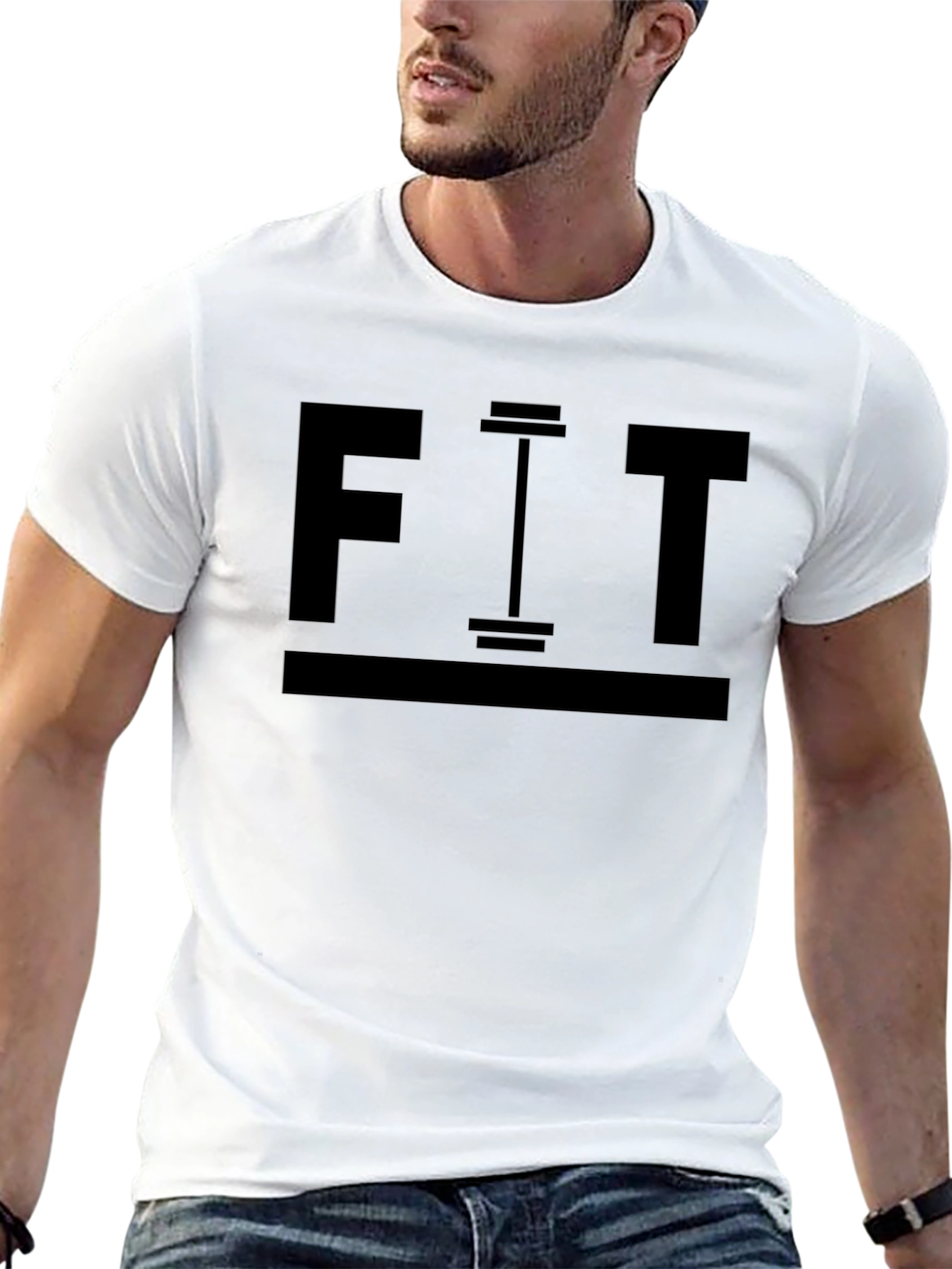Fit Black Graphic T-Shirt - Workout Motivation
