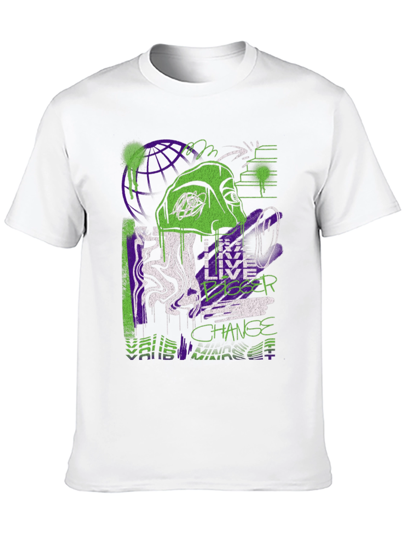 Live Bigger Graphic Print T-Shirt