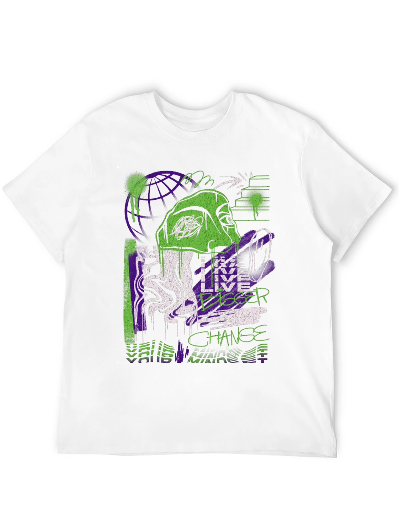 Live Bigger Graphic Print T-Shirt