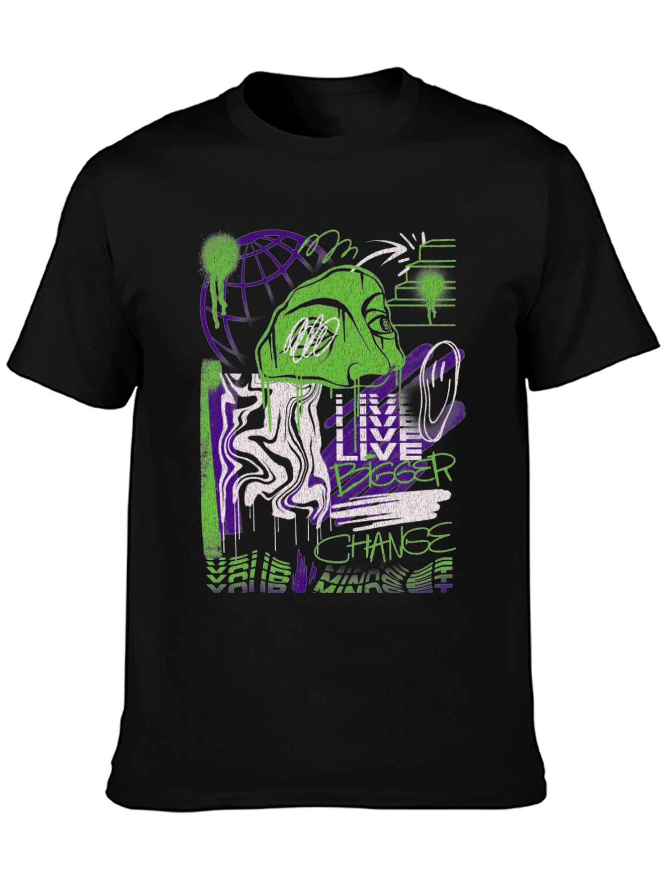 Live Bigger Graphic Print T-Shirt