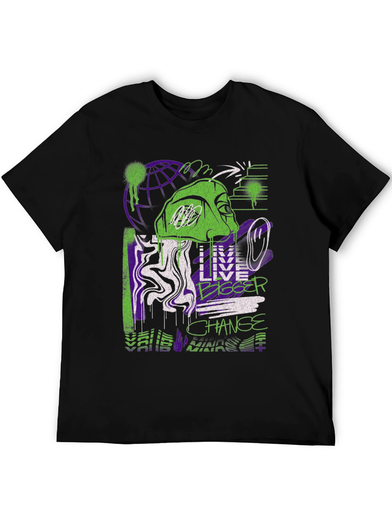 Live Bigger Graphic Print T-Shirt