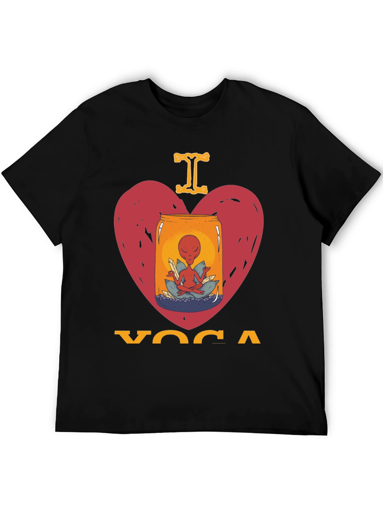 I Love Yoga Alien T-Shirt