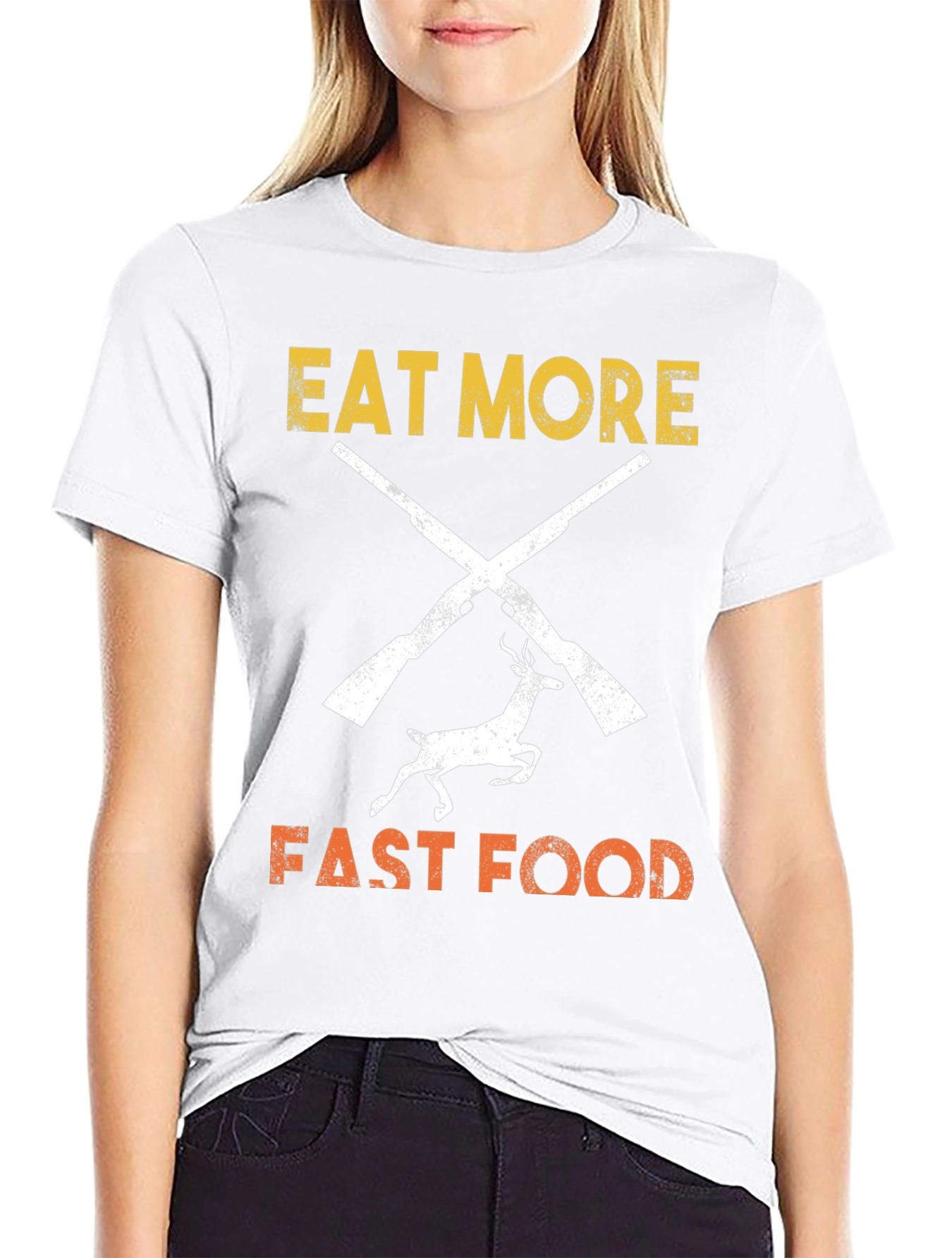 Eat More Fast Food T-Shirt Hunter Design