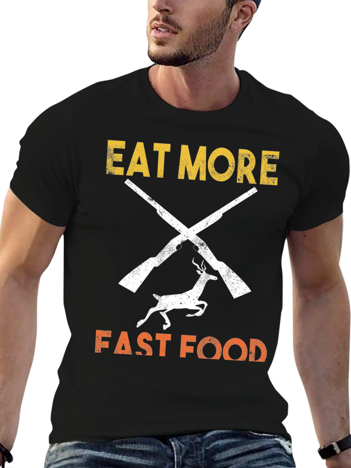 Eat More Fast Food T-Shirt Hunter Design