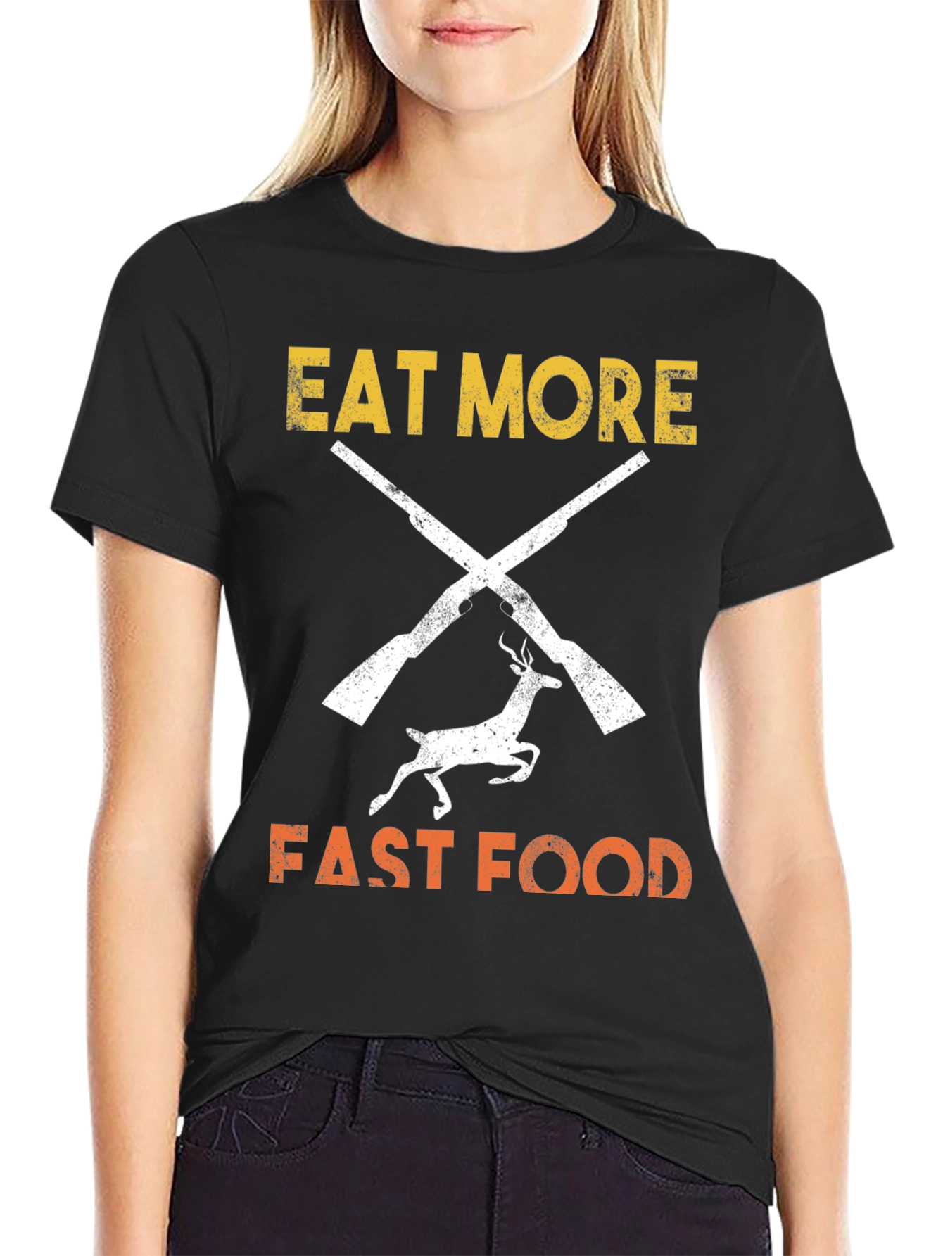 Eat More Fast Food T-Shirt Hunter Design