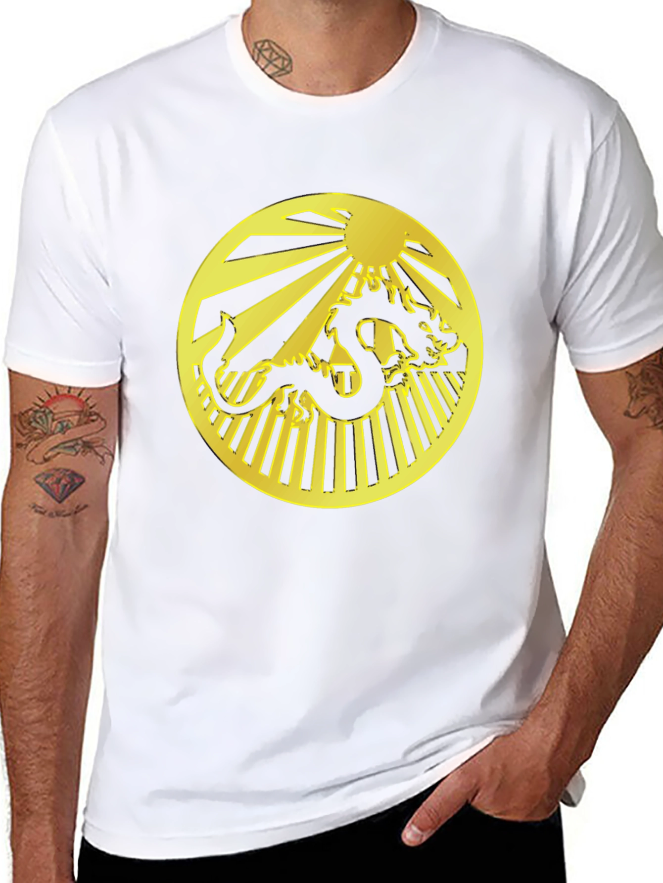 Dragon Circle Graphic Black T-Shirt