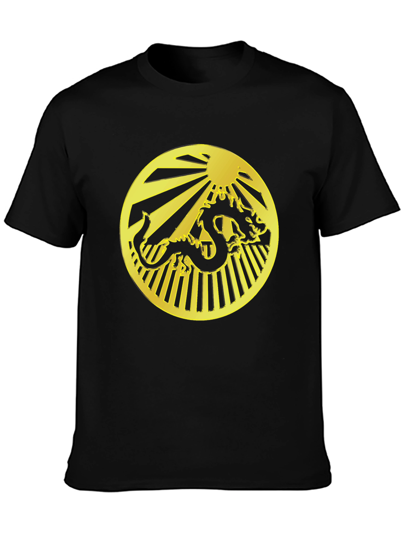 Dragon Circle Graphic Black T-Shirt