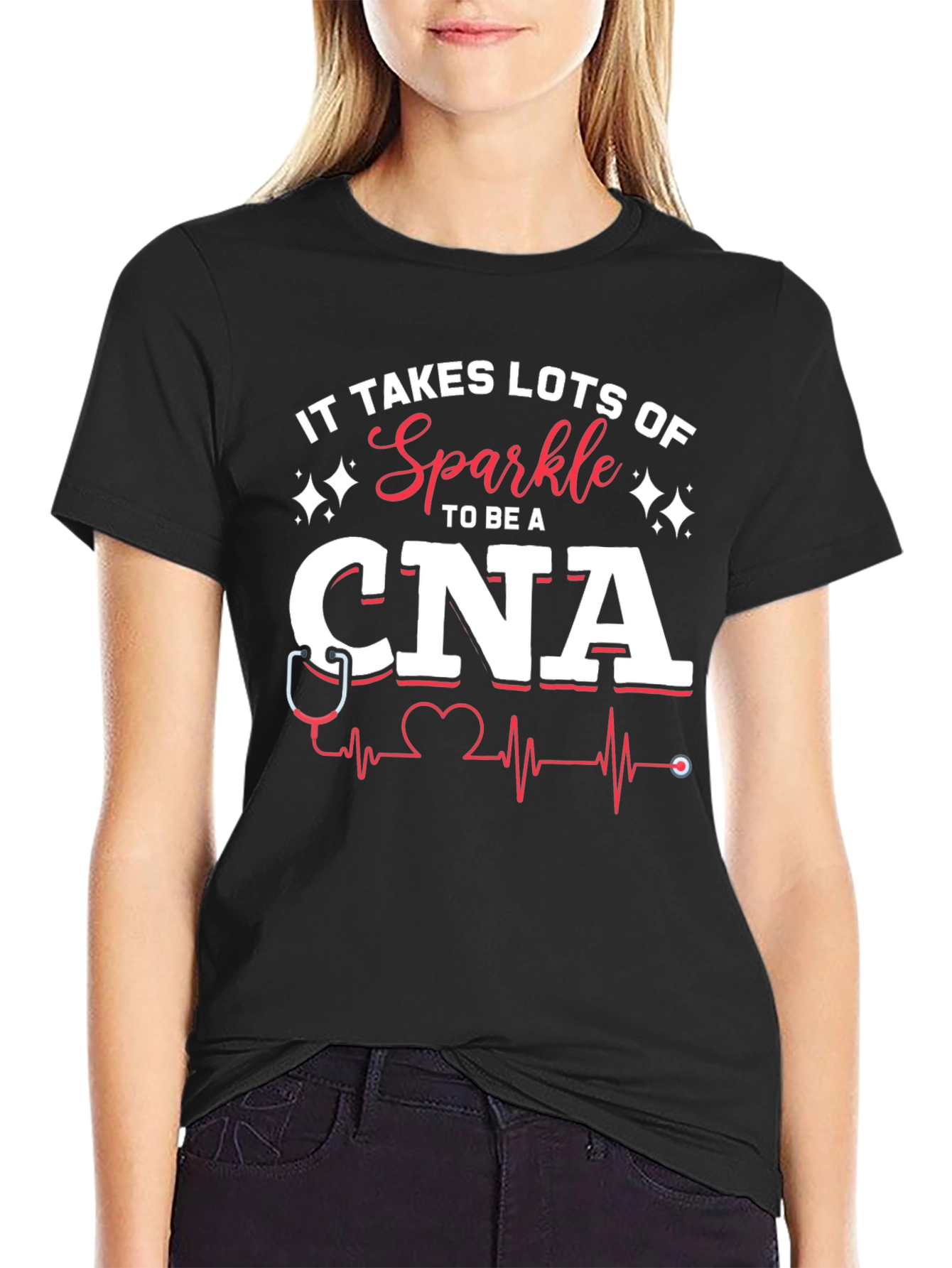 Sparkle CNA T-Shirt - Certified Nursing Assistant Apparel