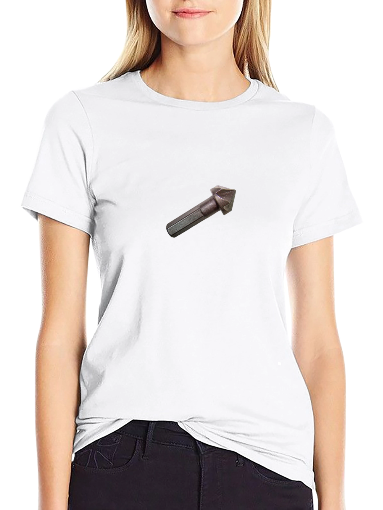 Black Tee Shirt - Drill Bit Design