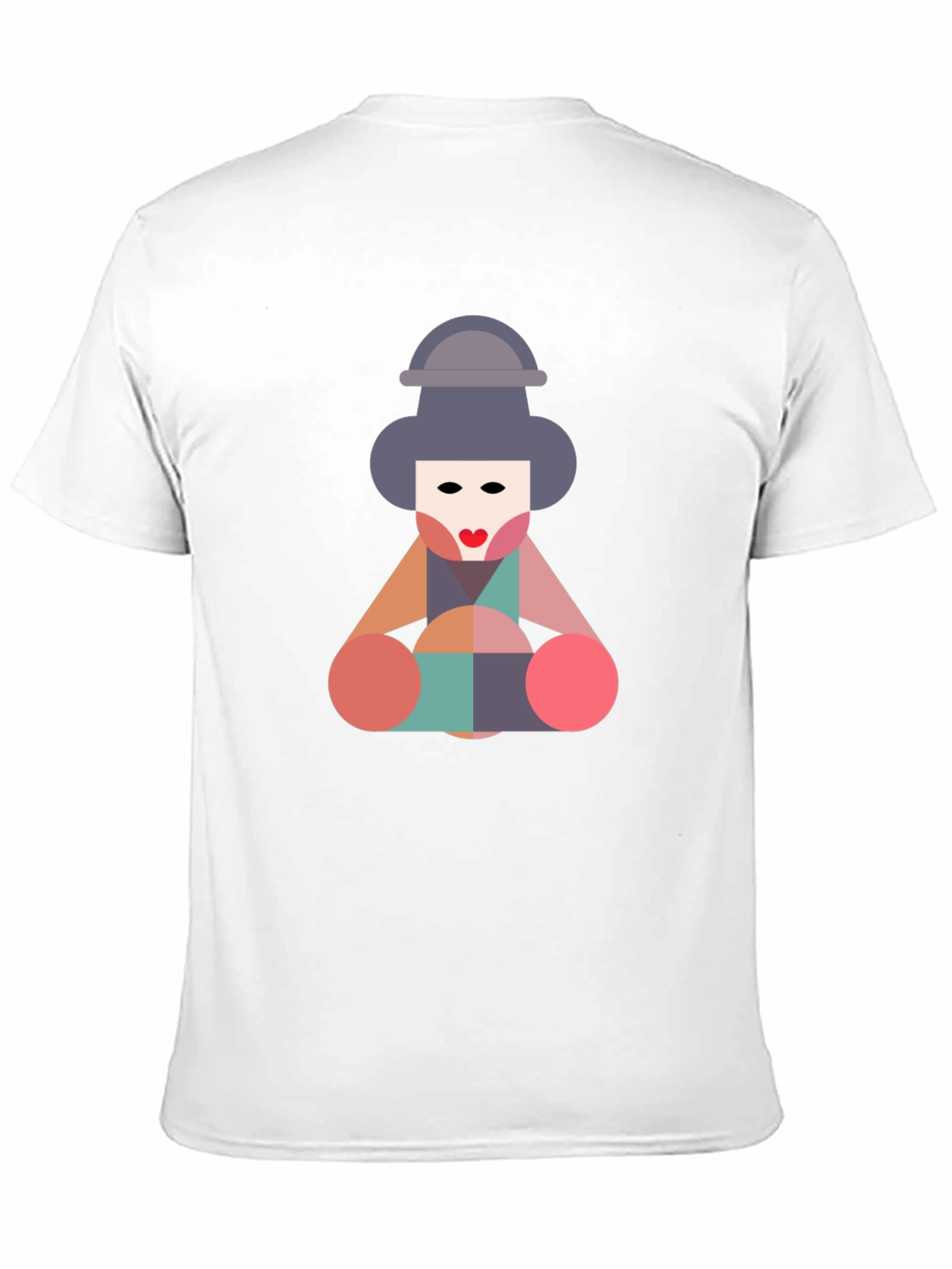 Geometric Geisha Graphic Tee - Unique Statement Shirt