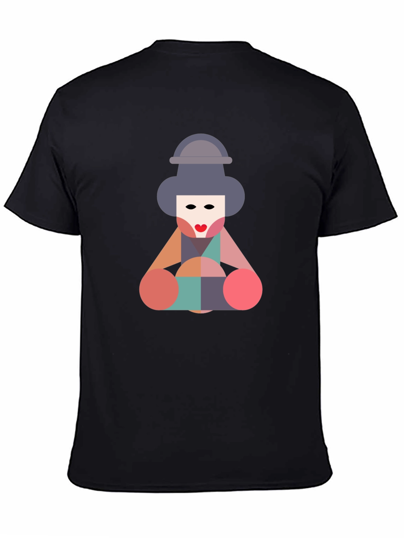 Geometric Geisha Graphic Tee - Unique Statement Shirt