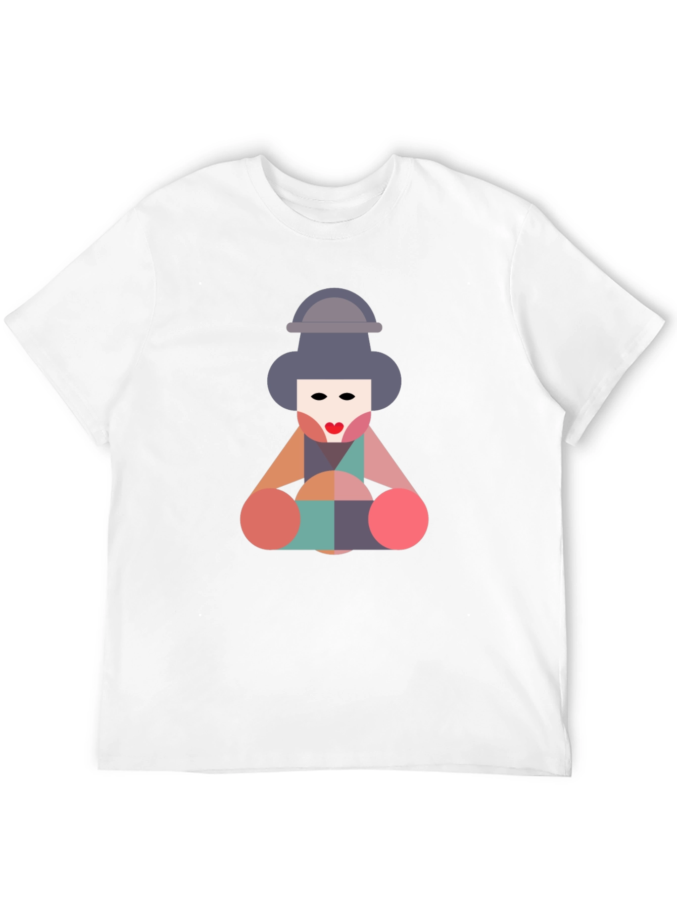 Geometric Geisha Graphic Tee - Unique Statement Shirt