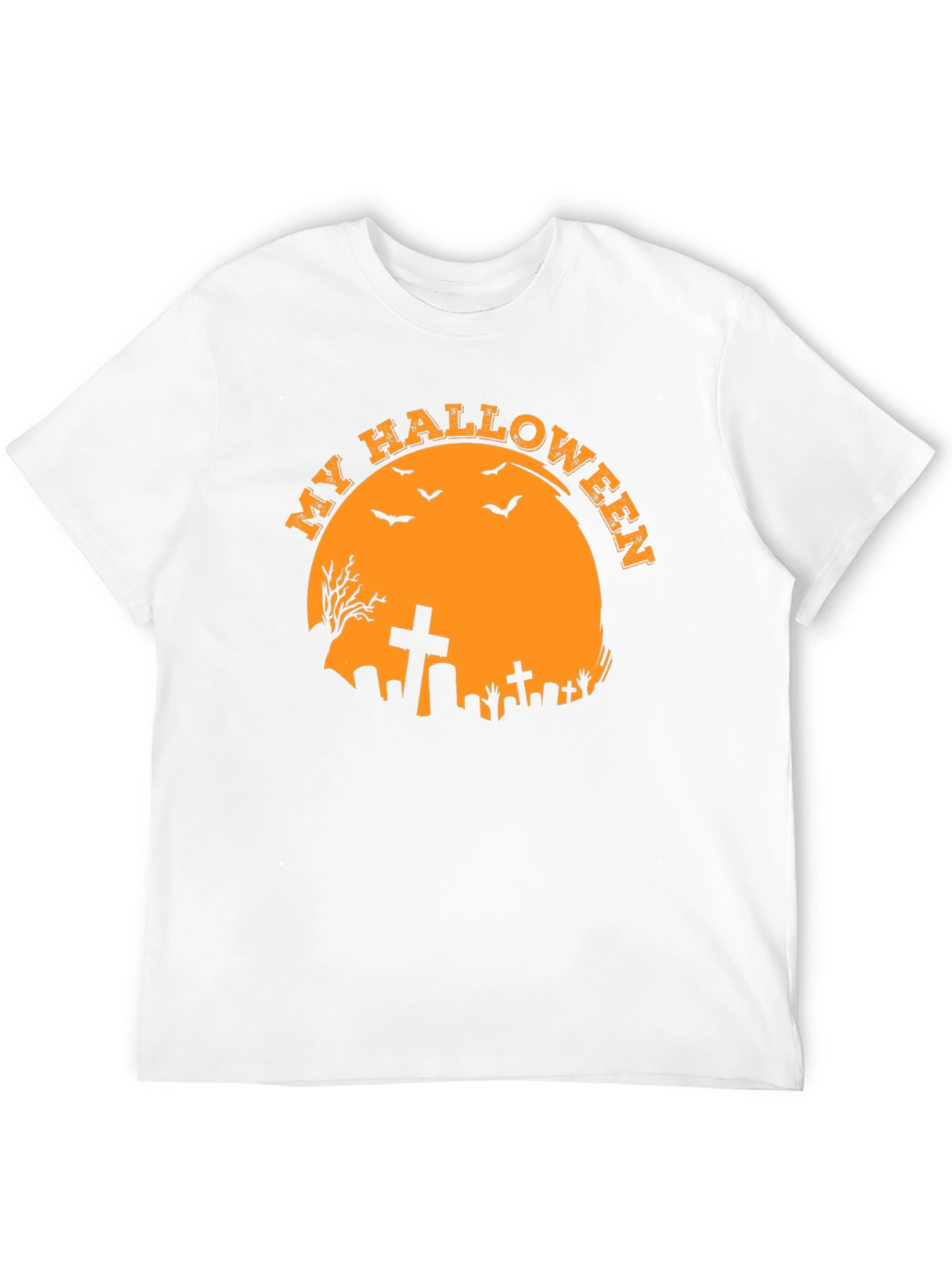 Spooky Halloween T-Shirt - Graveyard Moon Design