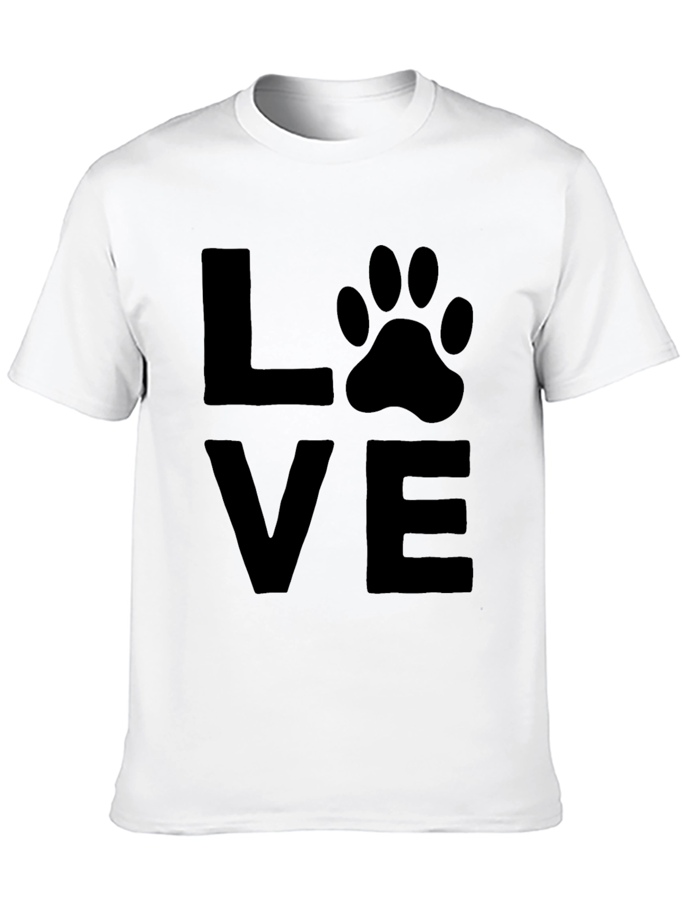 Love Paw Print T-Shirt - Black Graphic Tee
