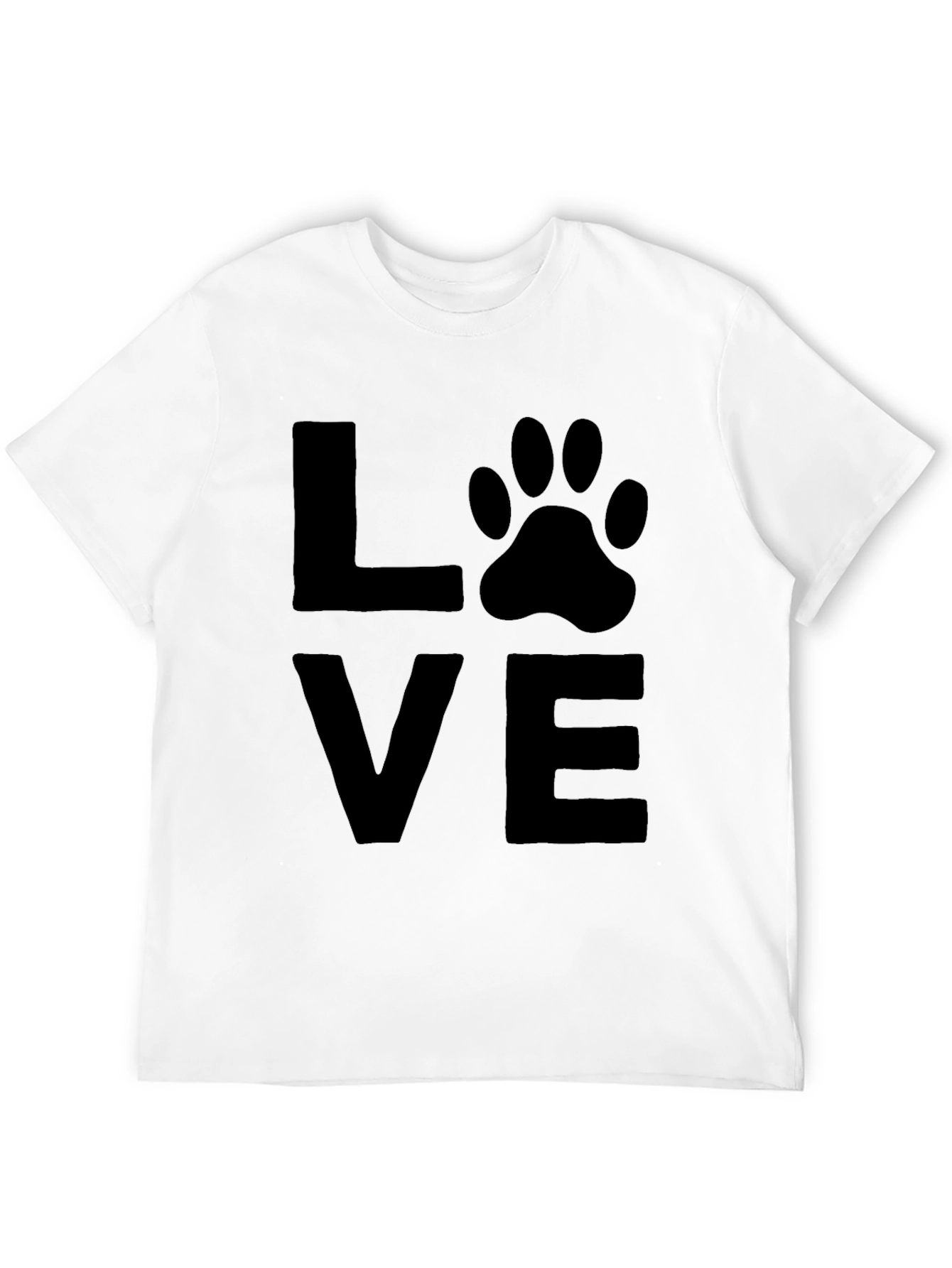 Love Paw Print T-Shirt - Black Graphic Tee