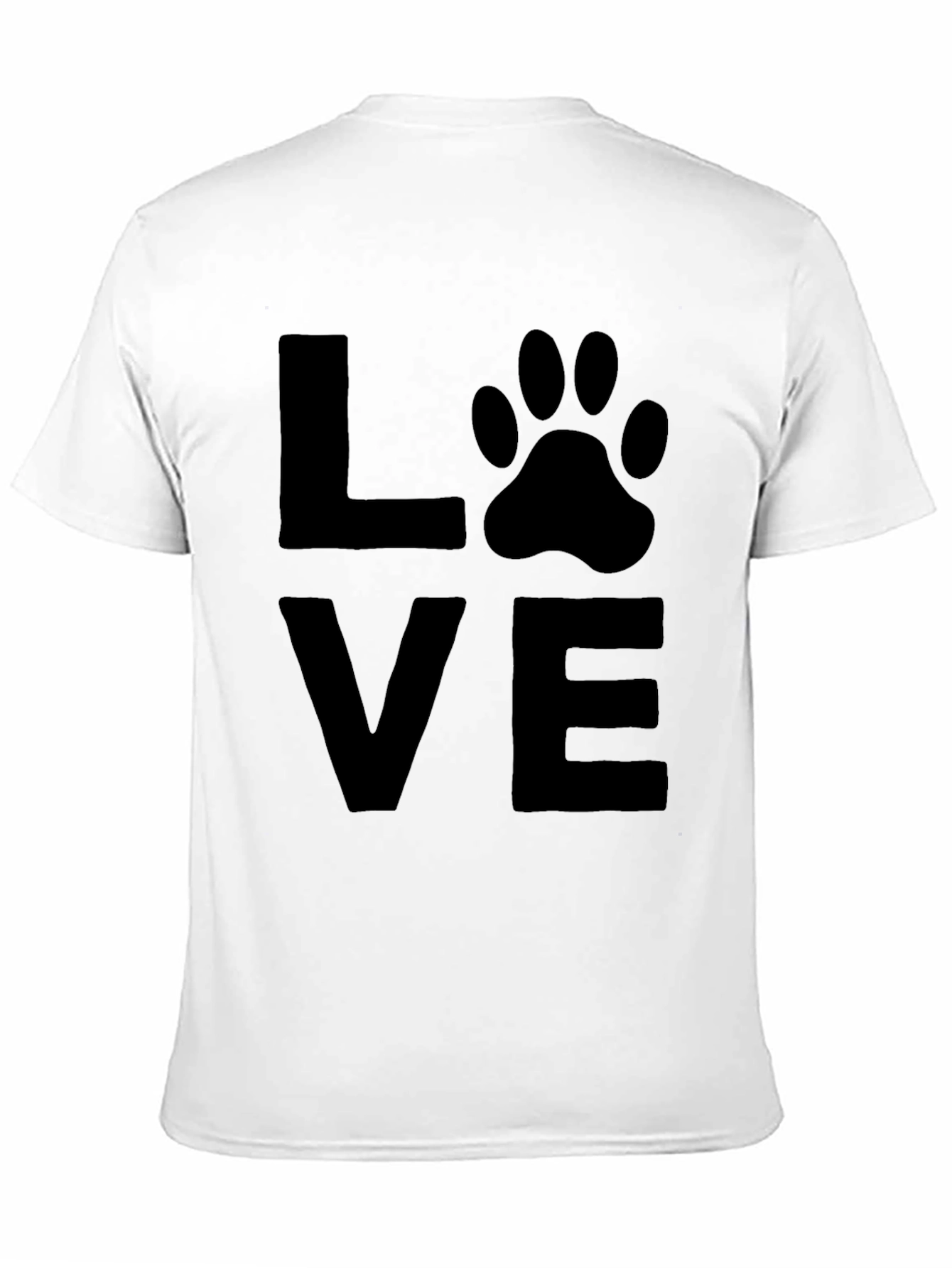 Love Paw Print T-Shirt - Black Graphic Tee