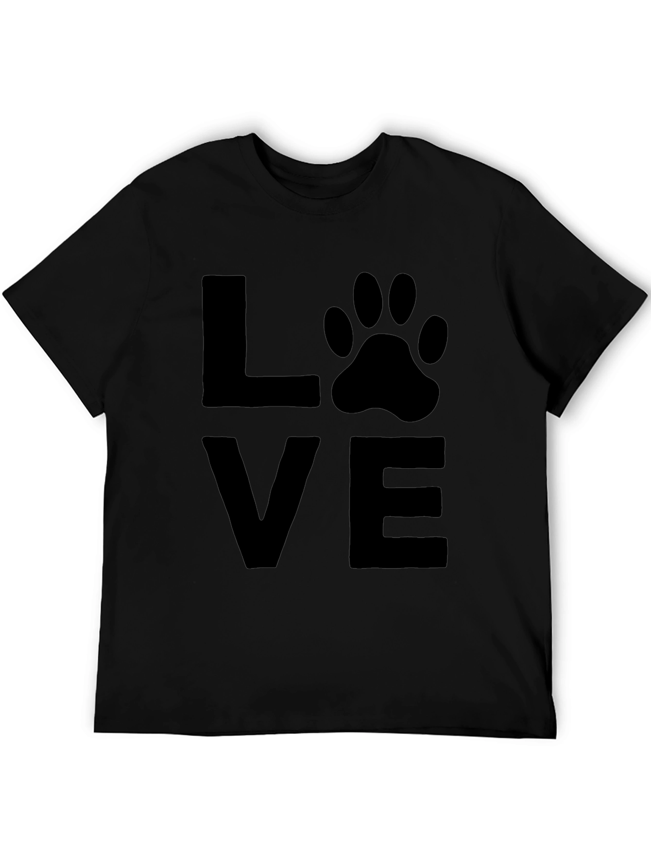 Love Paw Print T-Shirt - Black Graphic Tee