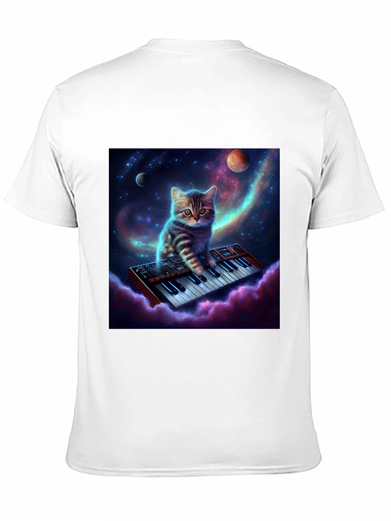 Cosmic Cat Keyboardist Graphic Tee