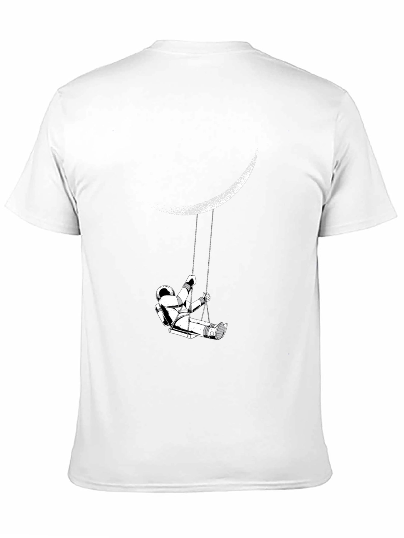 Astronaut Moon Swing Graphic Tee - Stylish Black T-Shirt
