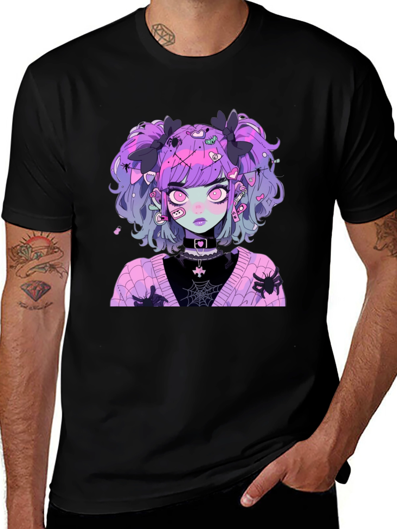 Goth Anime Girl Graphic Tee - Spooky & Stylish