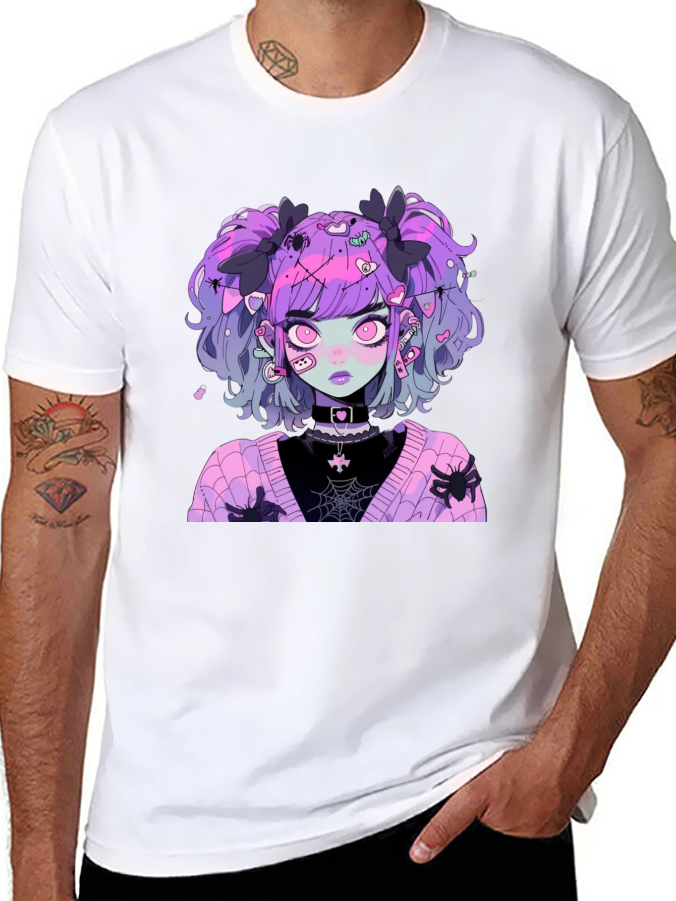Goth Anime Girl Graphic Tee - Spooky & Stylish