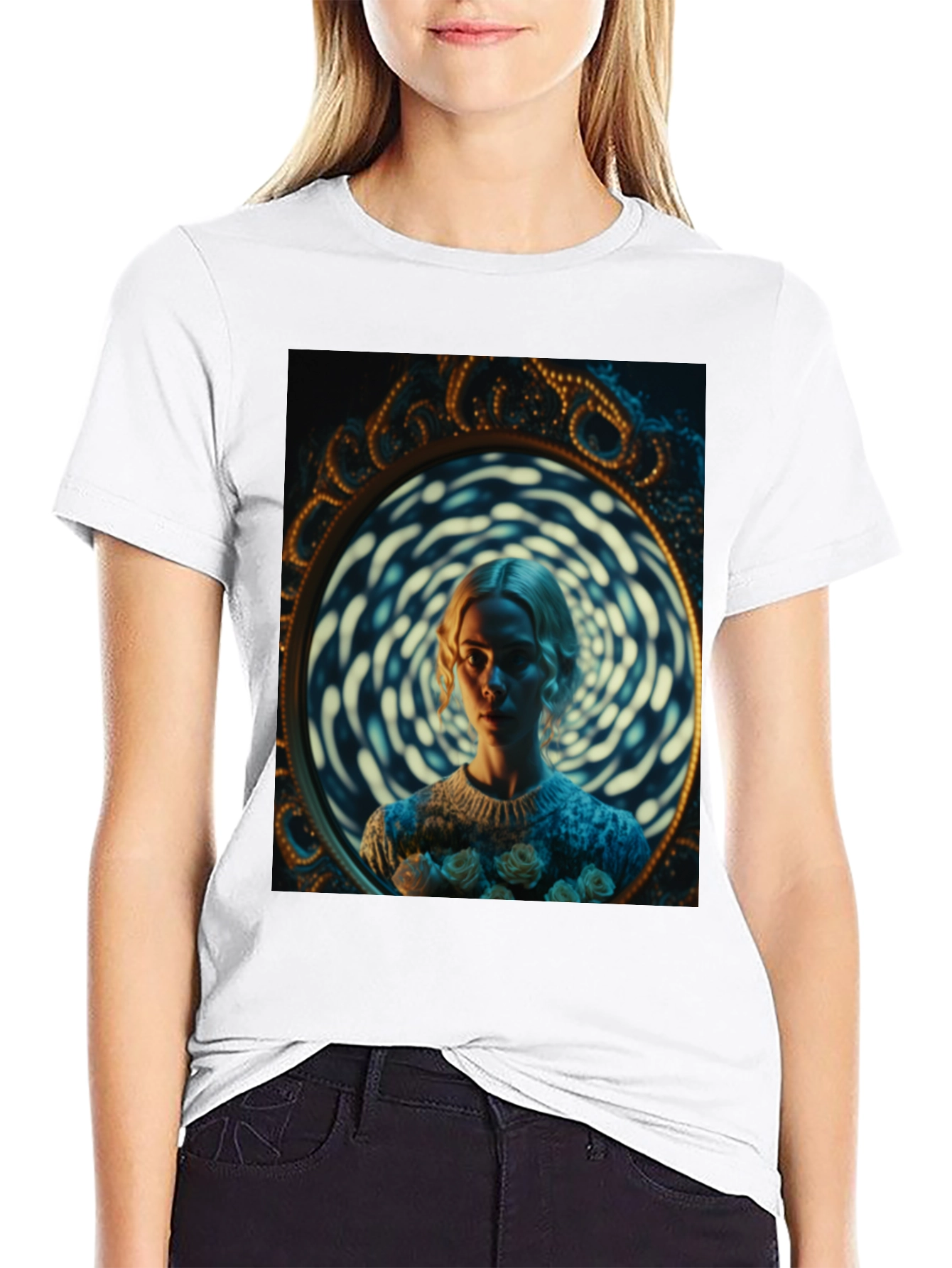 Mirror Portrait T-Shirt - Unique Artistic Design