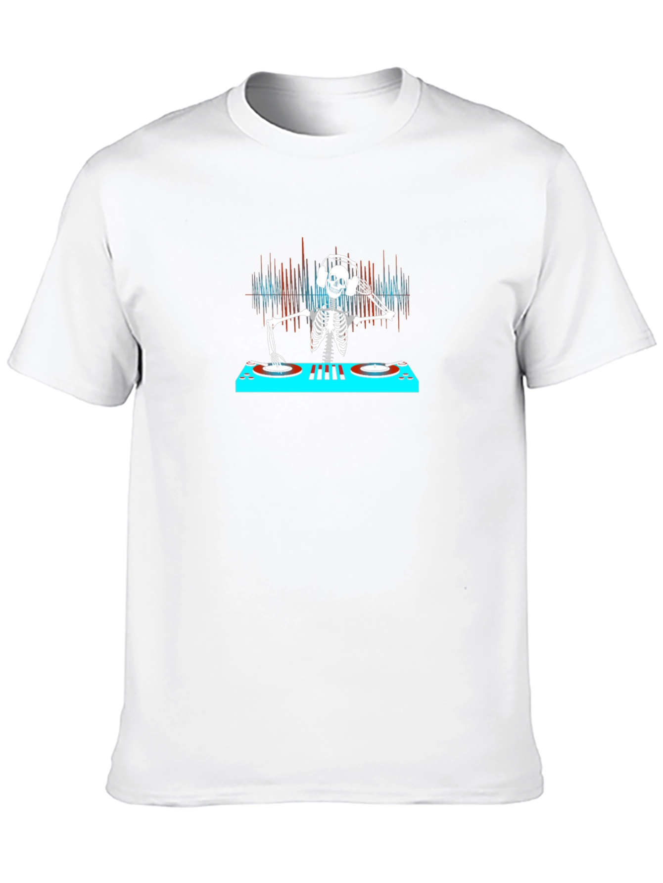 DJ Skeleton Graphic Tee - Black Cotton T-Shirt