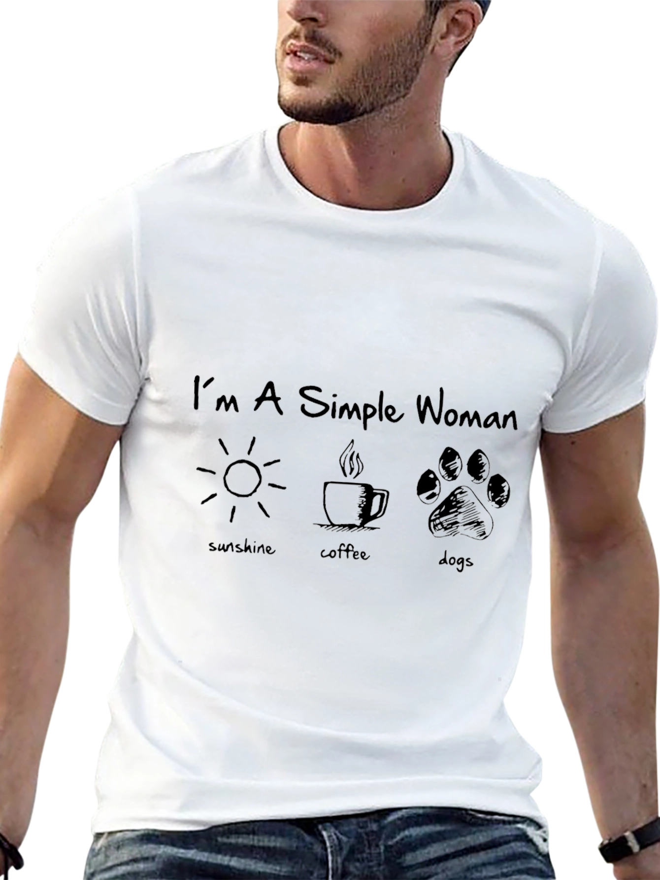 Simple Woman Sunshine Coffee Dogs Graphic Tee