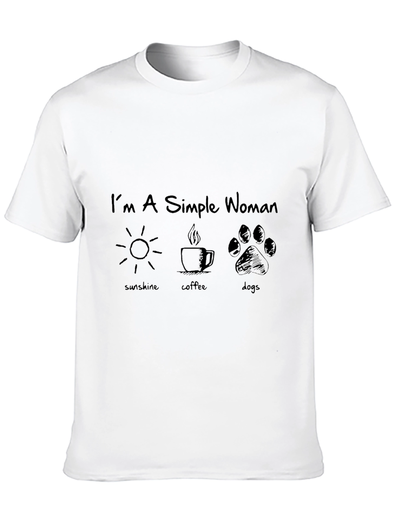 Simple Woman Sunshine Coffee Dogs Graphic Tee