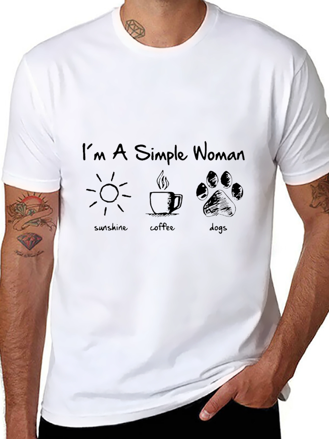 Simple Woman Sunshine Coffee Dogs Graphic Tee