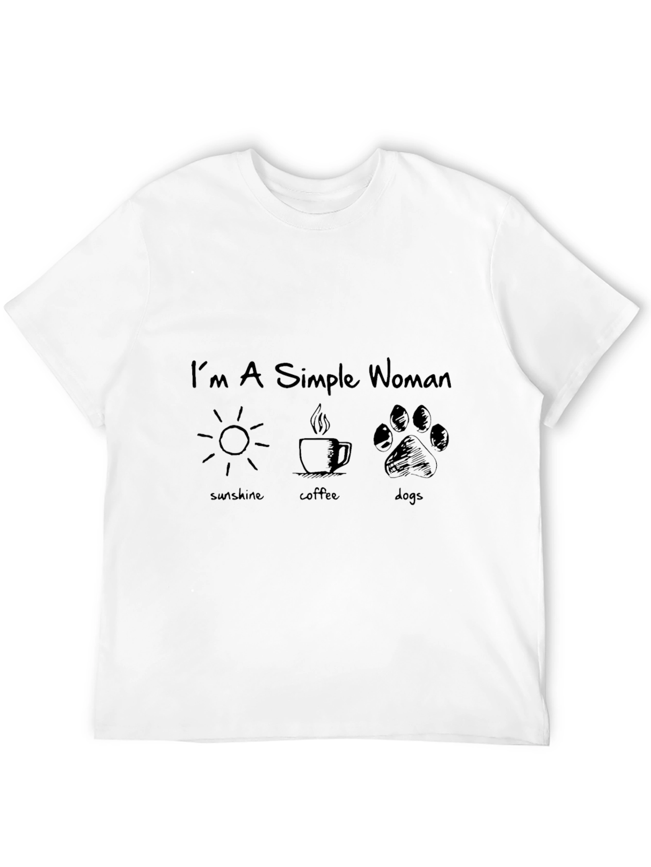 Simple Woman Sunshine Coffee Dogs Graphic Tee