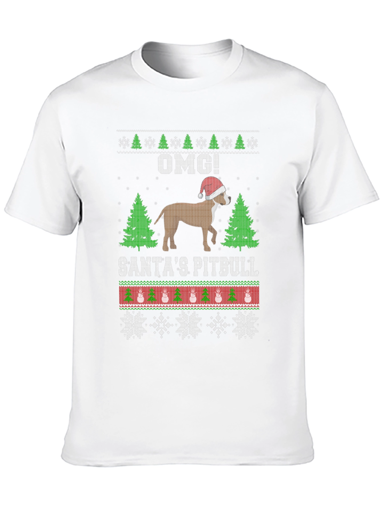 Santas Pitbull Ugly Christmas Sweater T-Shirt